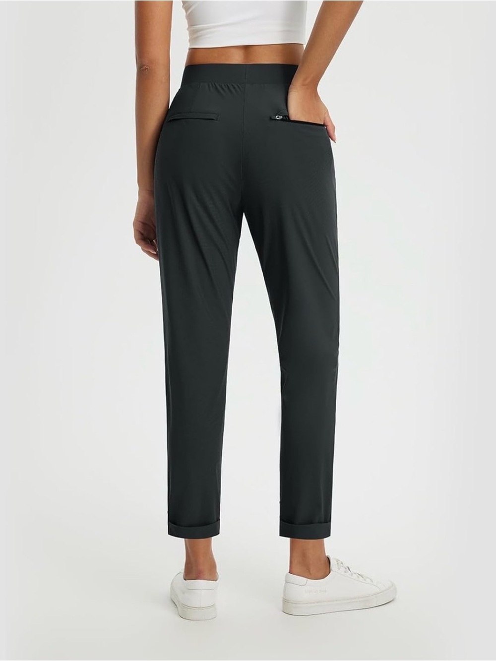 Baleaf Women's Black Golf Cropped Ankle Performance Business Casual Pants
